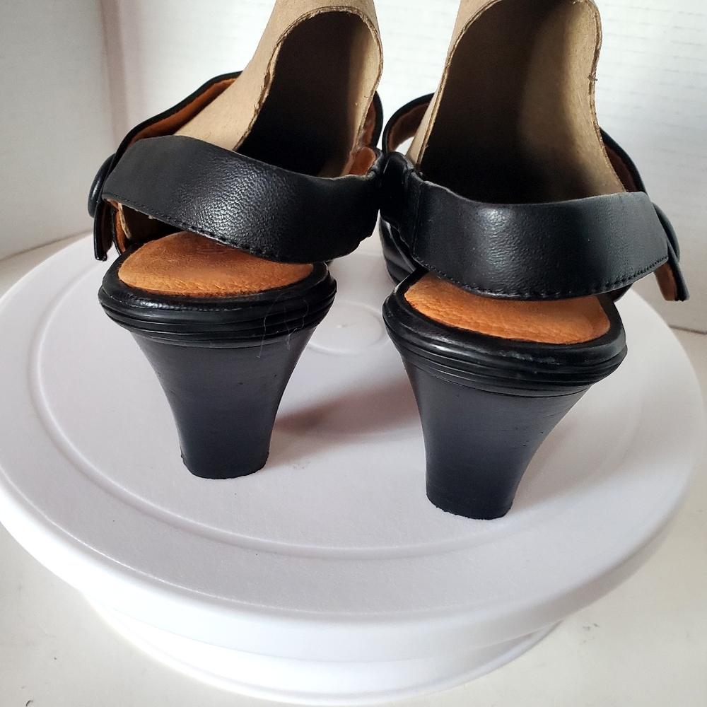 Gentle Soul Black Leather Mary Jane Sling Back Shoes Size 8.5 - Picture 4 of 6